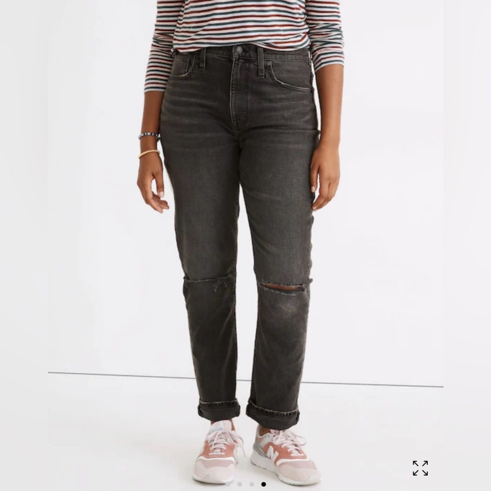 Madewell High Rise Slim Boyfriend Jean - Gray - size 29